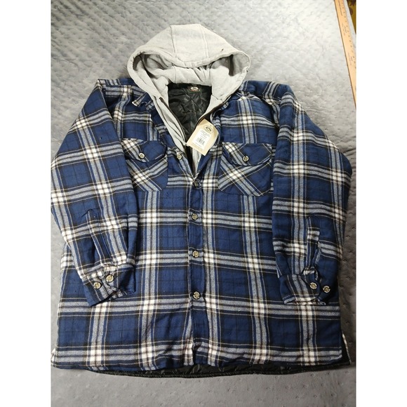 Stillwater Supply Co. Other - Stillwater Supply Co Mens XL Blue Plaid Quilted Hooded Flannel Shirt Jacket NWT